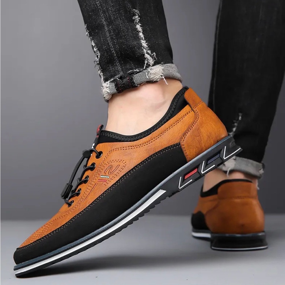 Men’s Ultra Comfortable Walking Shoes with Arch Support Casual Lace-Up Shoes